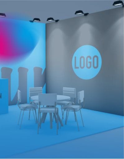 Aplicação visual para stands e estruturas